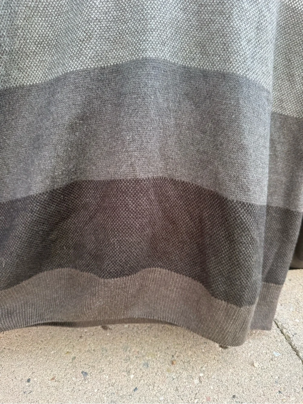 Tricots St Raphael Men's Brown Gray Striped Quarter Zip Acrylic Sweater Size XL